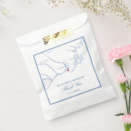 Kennebunkport Maine Map Elegant Wedding Geschenktütchen (Versiegelt)