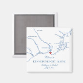 Kennebunkport Maine Map-Gastgeschenk Hochzeit Magnet (Vorderseite/Rückseite)