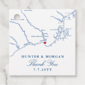 Kennebunkport Maine Map Navy Blue Wedding Geschenkanhänger (Vorderseite)