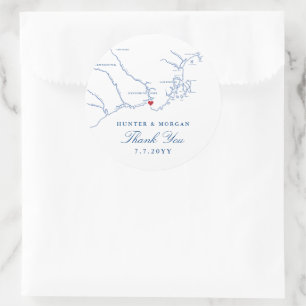 Kennebunkport Maine Map Navy Gastgeschenk Hochzeit Runder Aufkleber