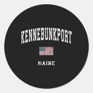 Kennebunkport Maine Me American Flag Sports Runder Aufkleber