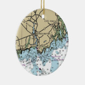 Kennebunkport Maine Nautical Chart Keramik Ornament (Rechts)