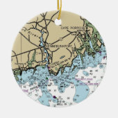 Kennebunkport Maine Nautical Chart Keramik Ornament (Vorne)