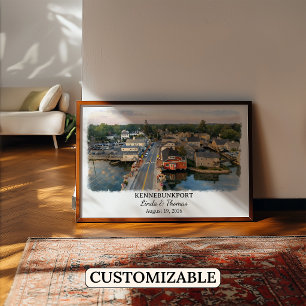 Kennebunkport Maine Poster, Aquarell, Maßgeschneid Poster