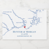 Kennebunkport Maine Wedding Mini Flasche Schaumweinetikett (Einzelnes Label)