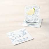 Kennebunkport Maine Wedding Welcome Party Rechteckiger Pappuntersetzer (Vor Ort)