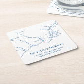 Kennebunkport Maine Wedding Welcome Party Rechteckiger Pappuntersetzer (angewinkelt)