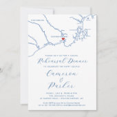 Kennebunkport ME Lässig Hochzeit Probe Dinner Einladung (Vorderseite)