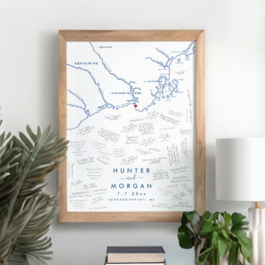 Kennebunkport Wedding Modern Guest Book Poster