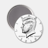 KENNED HALF DOLLAR MAGNET (Vorderseite/Rückseite)