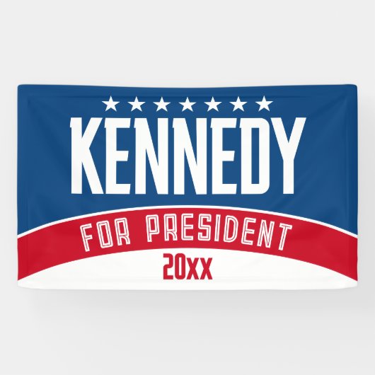 Kennedy 2024 - Rot-Weiß-Blau, modern Banner (Horizontal)