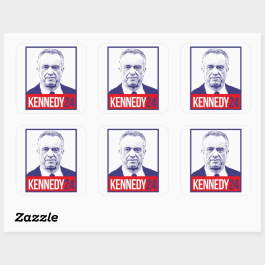 KENNEDY 24 QUADRATISCHER AUFKLEBER (Blatt)