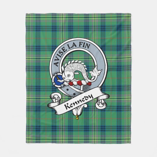Kennedy Ancient Clan Abzeichen Tartan Kariert Fleecedecke (Vorderseite)