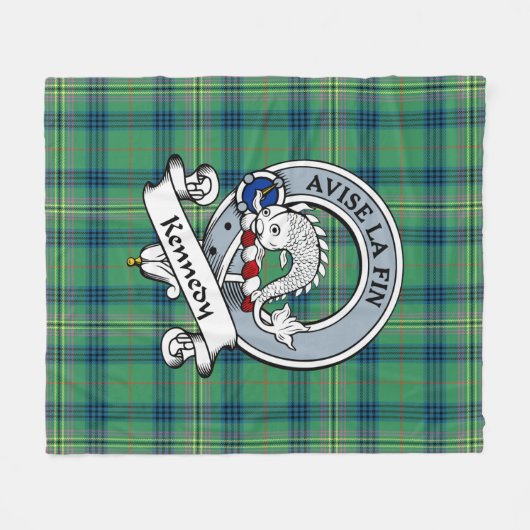 Kennedy Ancient Clan Abzeichen Tartan Kariert Fleecedecke (Vorderseite (Horizontal))