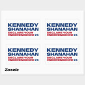 Kennedy and Shanahan 2024 Slogan Button Button Rechteckiger Aufkleber (Blatt)
