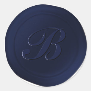 Kennedy Blue 1 Letter Monogram Wax Siegel Stickers