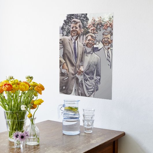 Kennedy Brothers, Präsident John, Robert & Ted Foliendrucke (Ablage(Küche))