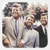 Kennedy Brothers, Präsident John, Robert & Ted Quadratischer Aufkleber (Vorderseite)