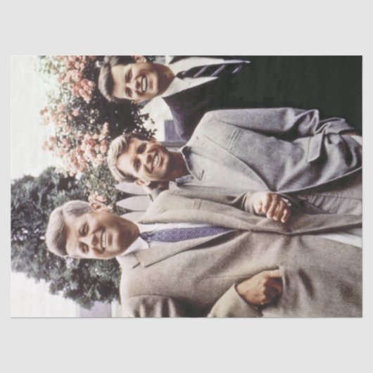 Kennedy Brothers, Präsident John, Robert & Ted Seidenpapier (Vorderseite)