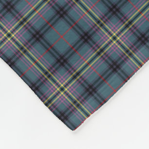 Kennedy Clan Aquamarin und Black Ancient Tartan Fleecedecke