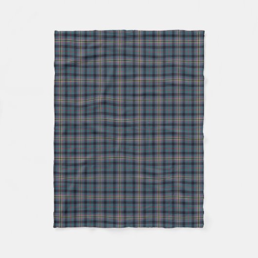 Kennedy Clan Aquamarin und Black Ancient Tartan Fleecedecke (Vorderseite)
