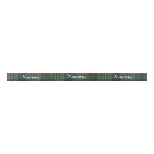 Kennedy-Clan karierter schottischer Tartan Satinband (Vorderseite)