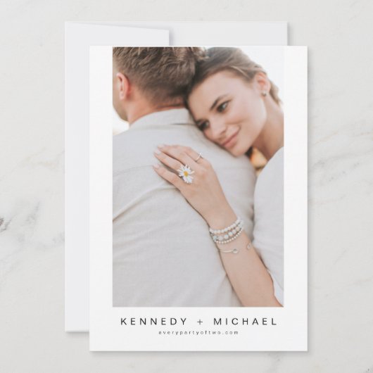 KENNEDY Classic Modernes Minimalistisches Foto Hoc Einladung (Rückseite)