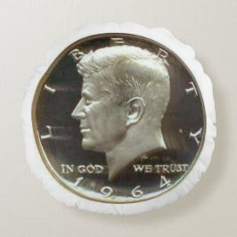 Kennedy-Dollar-Münzen-rundes Kissen