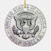 Kennedy-Dollar-Verzierung 1965 Keramikornament (Hinten)