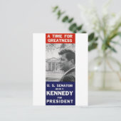 Kennedy - Eine Zeit der Großzügigkeit Postkarte (Stehend Vorderseite)