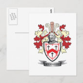 Kennedy Familienwappen Coat of Arms Postkarte (Vorne/Hinten)