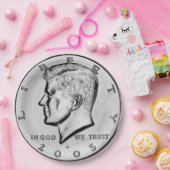 Kennedy-Halbdollar Pappteller (Party)