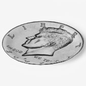 Kennedy-Halbdollar Pappteller (Schrägansicht)