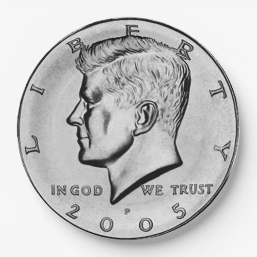 Kennedy-Halbdollar Pappteller (Vorderseite)