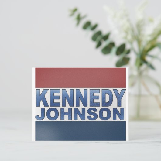 Kennedy Johnson Campaign Postkarte (Stehend Vorderseite)