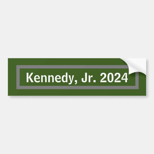 Kennedy Jr. 2024 grau/grün/weiß Autoaufkleber (Vorne)