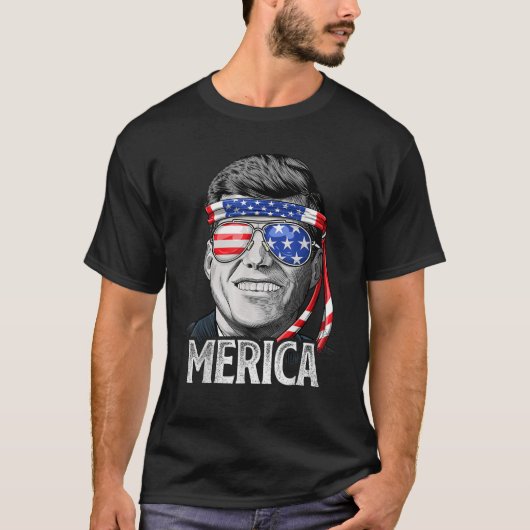 Kennedy Merica 4. Juli Präsident JFK Men Ameri T-Shirt (Vorderseite)