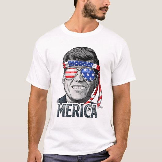 Kennedy Merica 4Th Of July President JFK Men Ameri T-Shirt (Vorderseite)