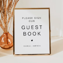 KENNEDY Minimalistisch Sign Unser Gästebuch Hochze