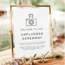 KENNEDY Modern Unplugged Zeremony Wedding Sign Poster