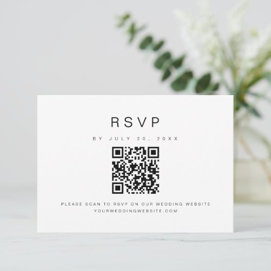 KENNEDY Modernes Minimalistisches QR Code Wedding Einladung (Stehend Vorderseite)