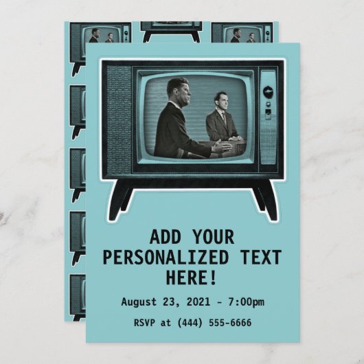 Kennedy Nixon 1960 Fernsehdebatte Einladung (Vorne/Hinten)