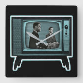 Kennedy Nixon 1960 Fernsehdebatte Quadratische Wanduhr (Vorderseite)