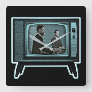 Kennedy Nixon 1960 TV Debate Quadratische Wanduhr