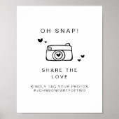 KENNEDY Oh Snap Foto Hashtag Wedding Sign Poster (Vorne)