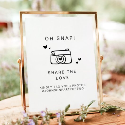 KENNEDY Oh Snap Foto Hashtag Wedding Sign Poster