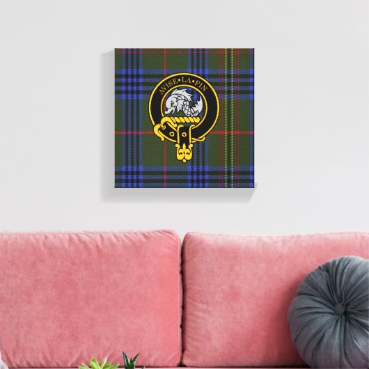 Kennedy Scottish Wappen und Tartan Canvas print Leinwanddruck (Insitu (Wohnzimmer))