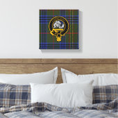 Kennedy Scottish Wappen und Tartan Canvas print Leinwanddruck (Insitu (Schlafzimmer))