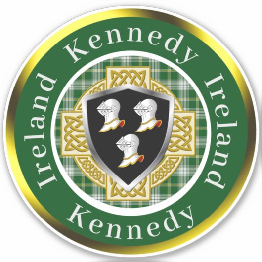 Kennedy Shield & Celtic Cross Personalisiert Aufkleber (Vorderseite)