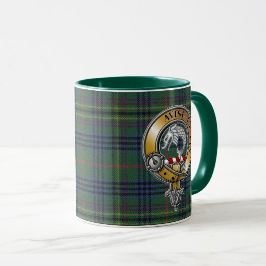 Kennedy Tartan & Abzeichen Tasse (VorderseiteRechts)